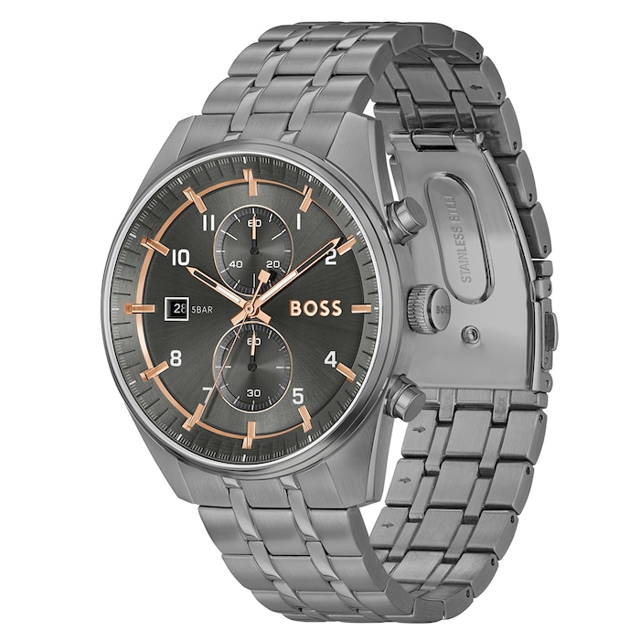 Boss Skytraveller 44mm Mens Watch Grey