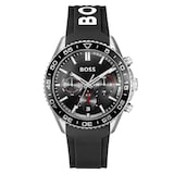 Boss Runner 43mm Quartz Mens Watch Black Rubber