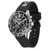 Boss Runner 43mm Quartz Mens Watch Black Rubber