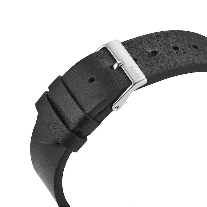 BOSS Candor Black Leather 41mm Mens Watch