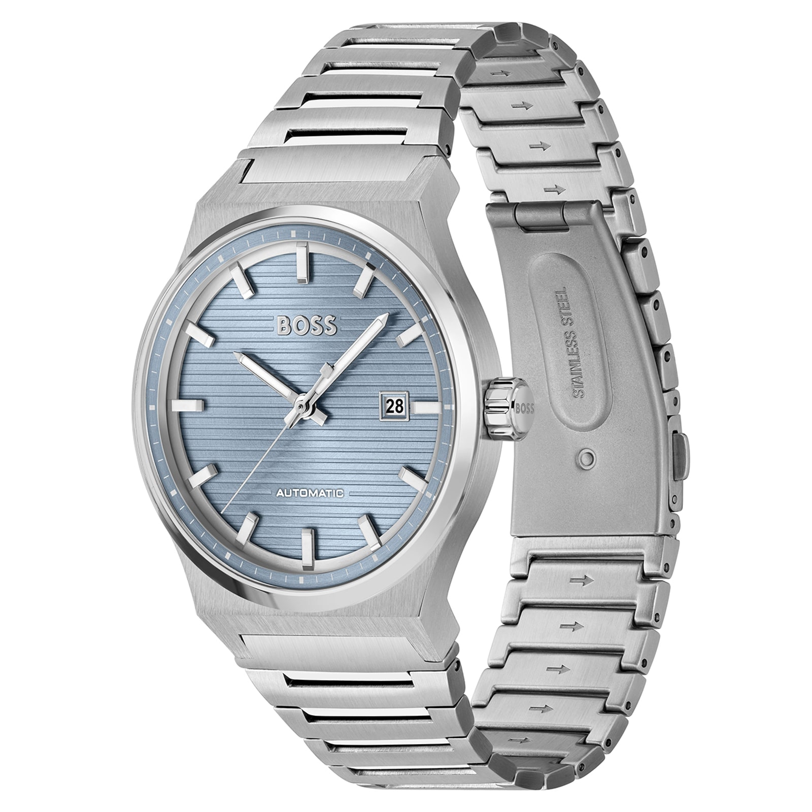 BOSS Candor Automatic Mens Watch Ice Blue 41mm