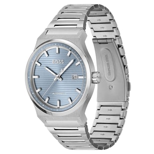 BOSS Candor Automatic Mens Watch Ice Blue 41mm