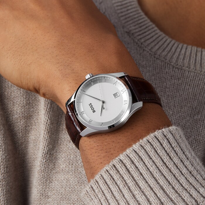 BOSS Principle Mens Watch Silver 41mm