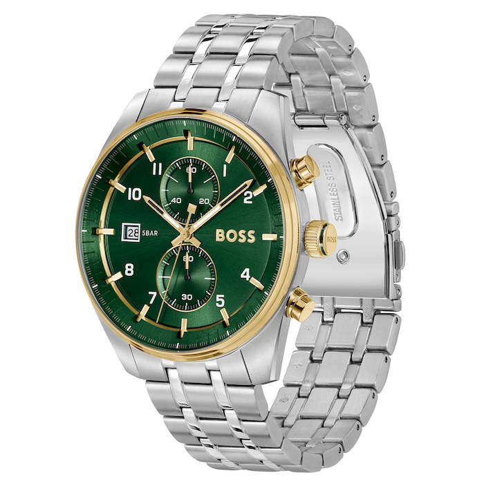 BOSS Skytraveller 44mm Mens Watch Green