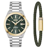 BOSS Strike 41mm Mens Watch and Bracelet Gift Set