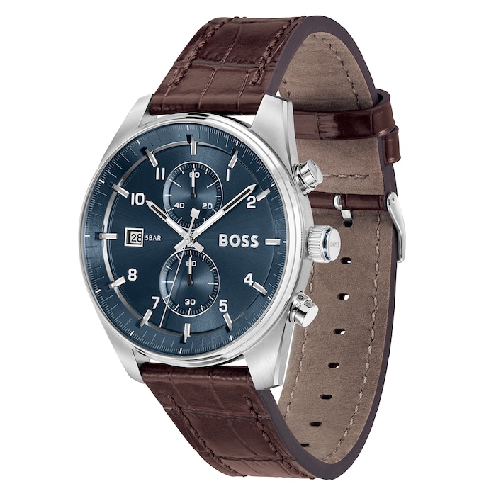 BOSS Skytraveller 44mm Mens Watch Blue