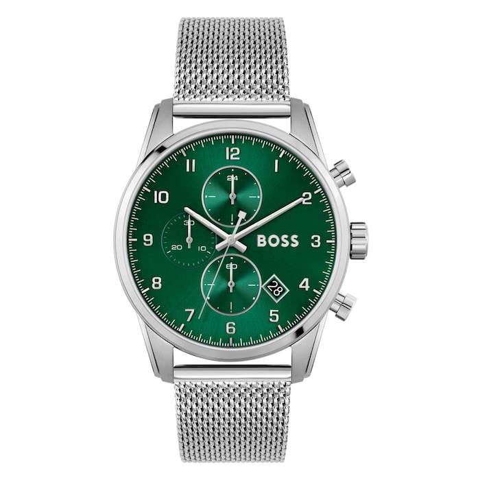 BOSS Sport Lux Skymaster Acier 44mm Mens Watch Green