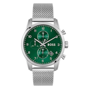 BOSS Sport Lux Skymaster Acier 44mm Mens Watch Green