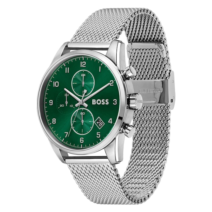 BOSS Sport Lux Skymaster Acier 44mm Mens Watch Green