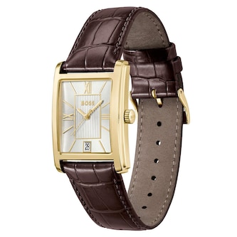 BOSS Principle Dress 39mm Yellow Gold Tone Mens Watch