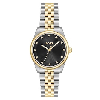 BOSS Graceful Precious 32mm Stainless Steel and Yellow Gold Tone Ladies Watch