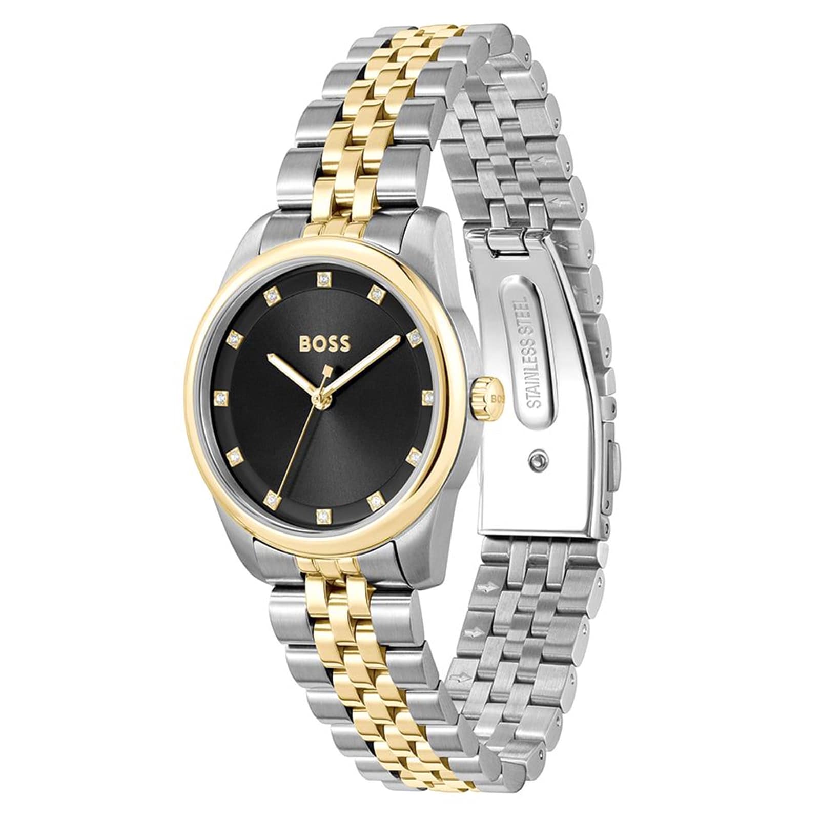 BOSS Graceful Precious 32mm Stainless Steel and Yellow Gold Tone Ladies Watch