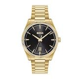 BOSS Cheswick 40mm Mens Watch Yellow Gold Tone Black