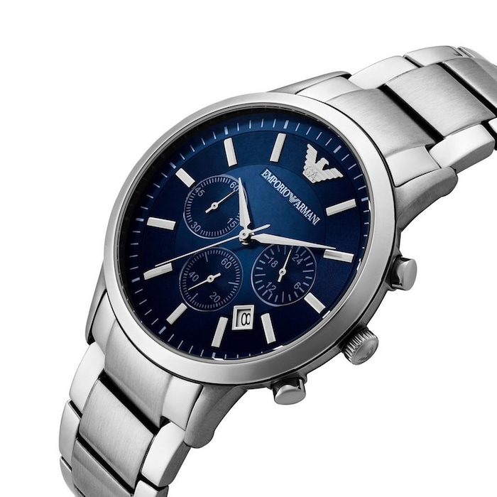 Emporio Armani Renato Mens Watch 43mm Blue