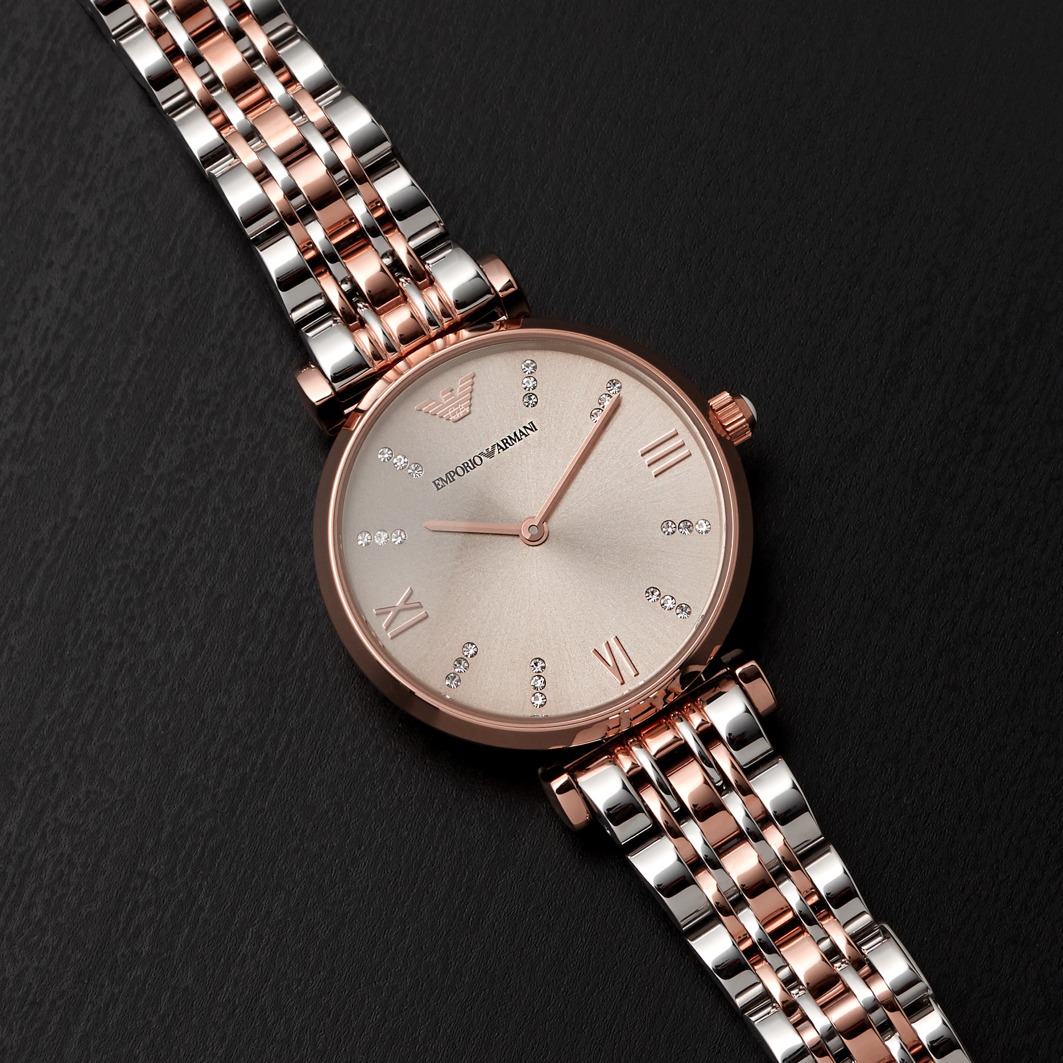 Emporio Armani Rose Gold Tone Two Tone Ladies Watch Emporio Armani Rose Gold Tone Two Tone Ladies Watch