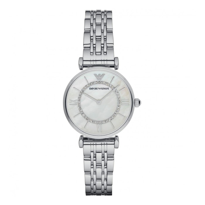 Emporio Armani Gianni T-Bar 32mm Ladies Watch Mother Of Pearl