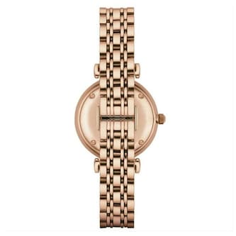 Emporio Armani T-Bar Rose Gold Tone Bracelet Ladies Watch