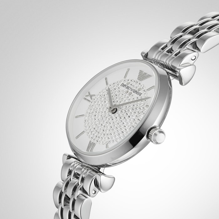 Emporio Armani T-Bar Stainless Steel Ladies Watch AR1925 | Goldsmiths