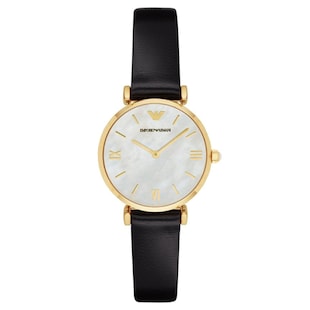 Emporio Armani Gianni T-Bar Black Strap 32mm Ladies Watch