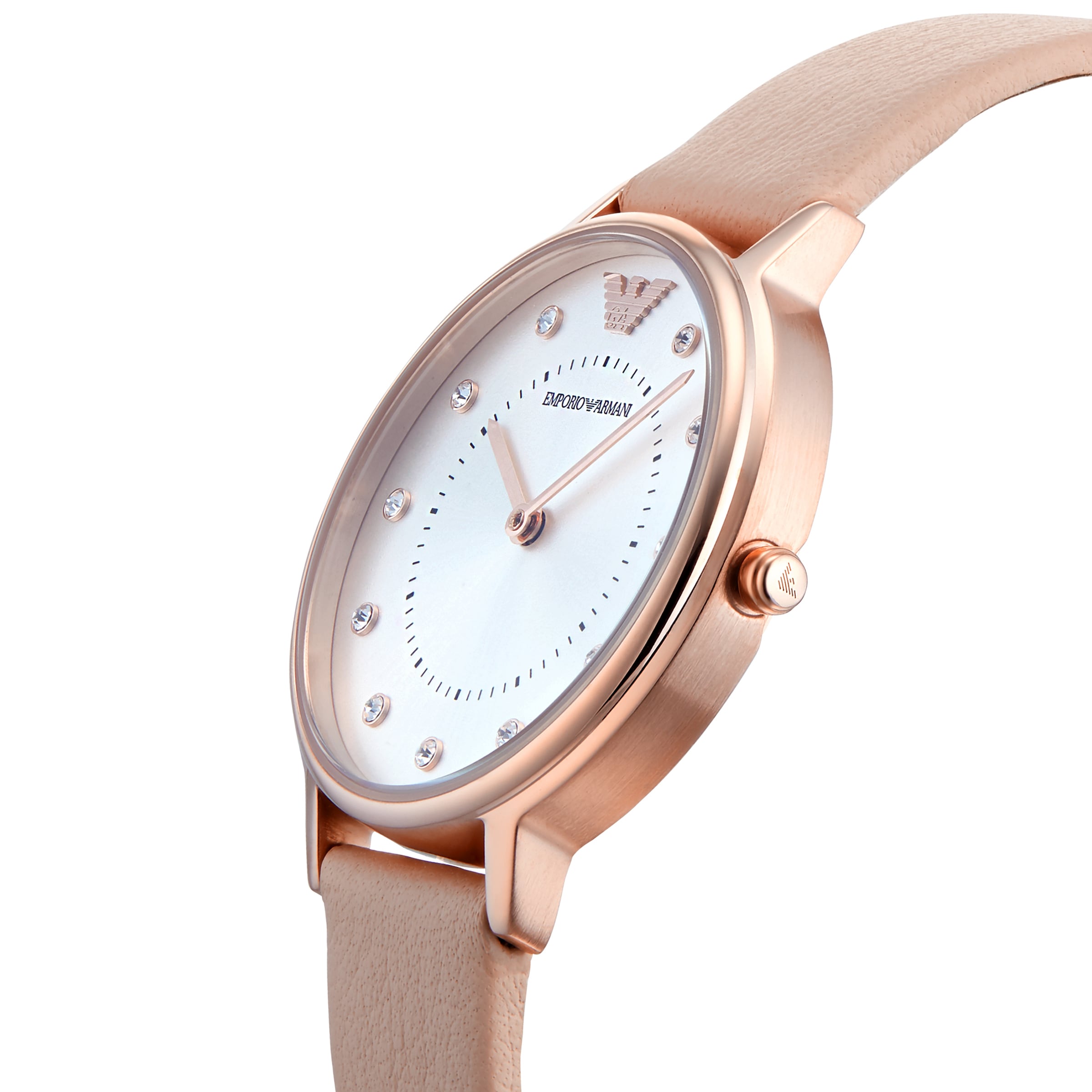 Women s Crystal Leather Pink Strap Watch