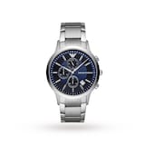 Emporio Armani Stainless Steel and Blue Dial Gents Watch