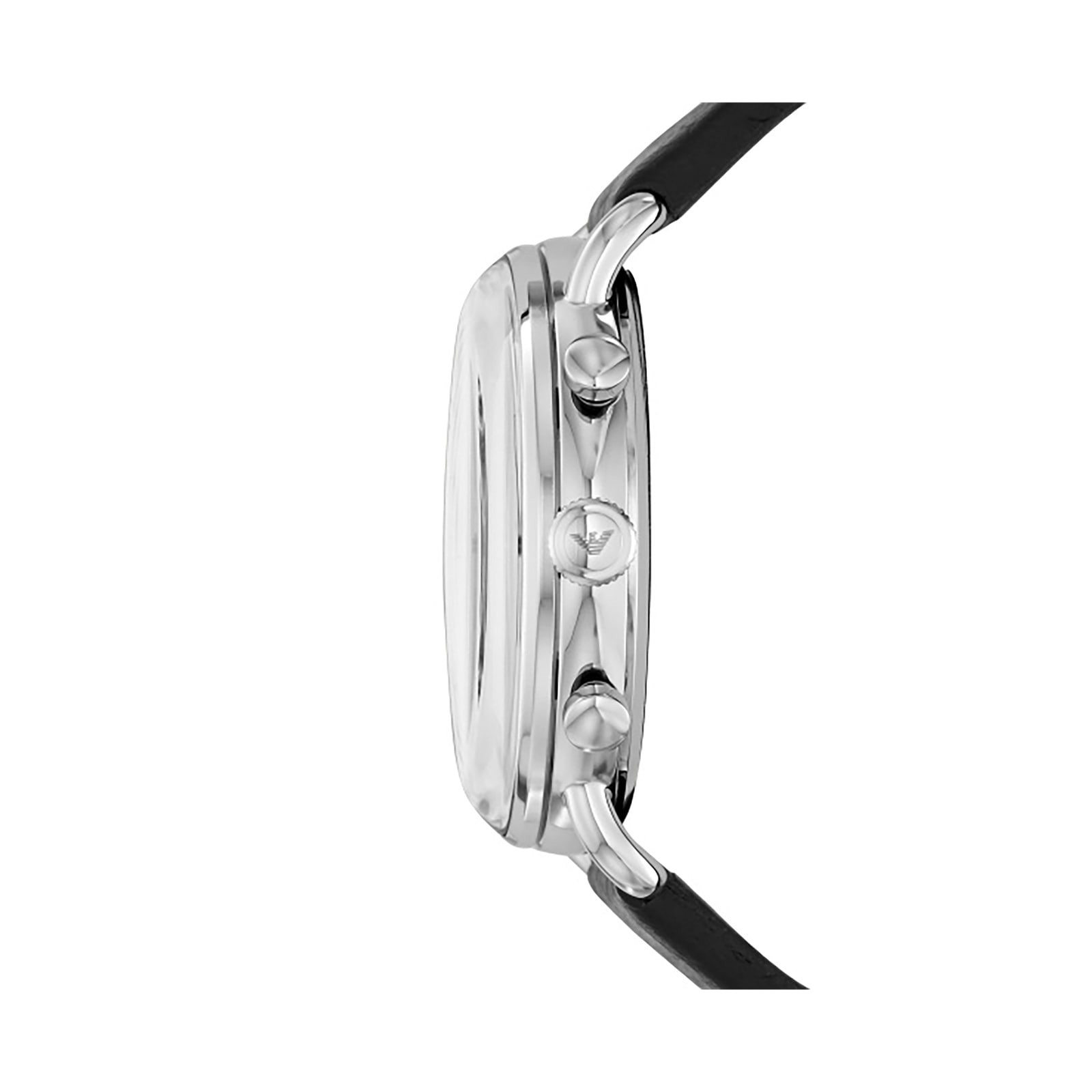 Emporio Armani Black Leather and Dial Gents Watch Emporio Armani Black Leather and Dial Gents Watch