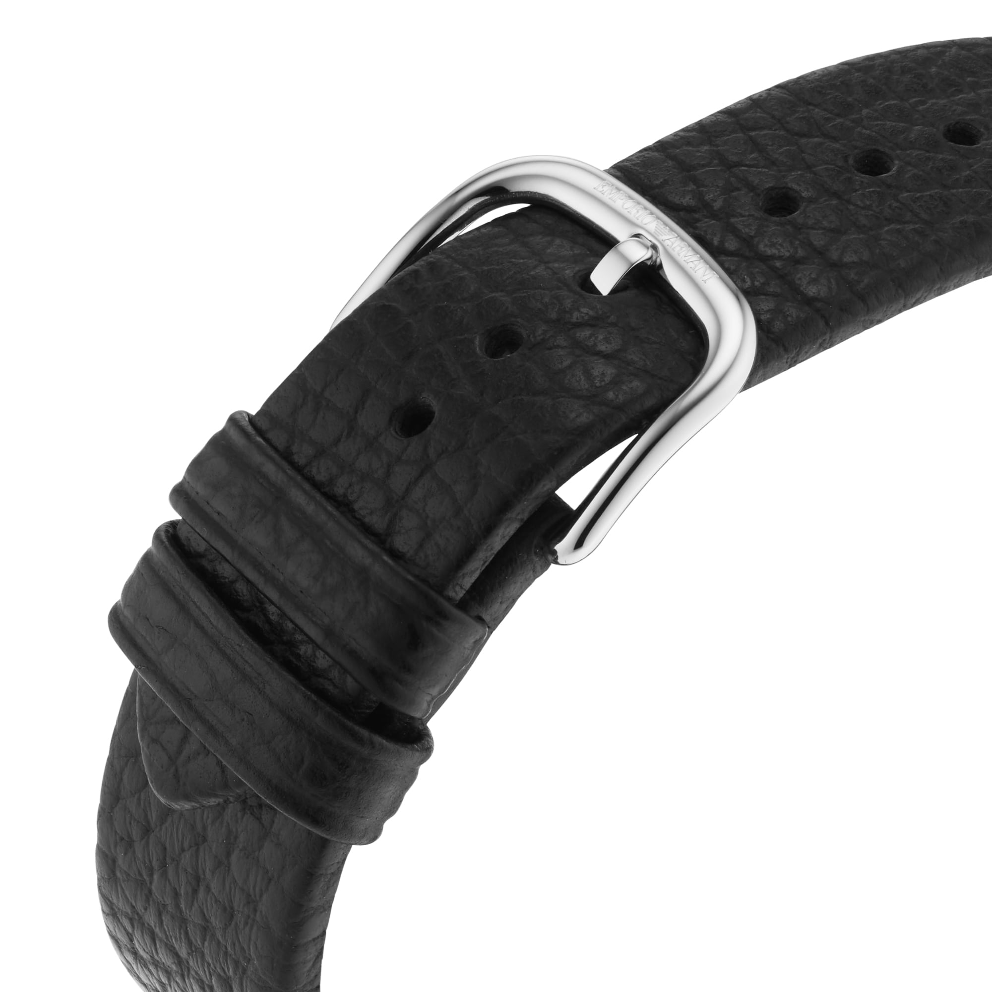Emporio Armani Black Leather and Dial Gents Watch Emporio Armani Black Leather and Dial Gents Watch