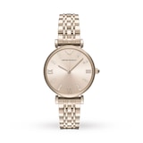 Emporio Armani Gianni T-Bar Rose Gold Tone and Dial Ladies Watch