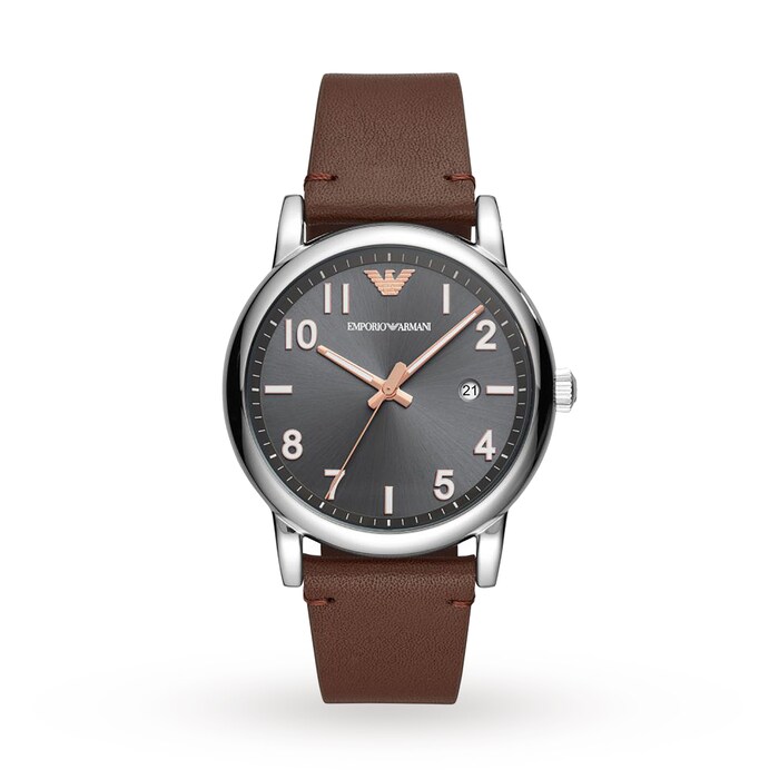 Emporio Armani Luigi Brown Leather Gents Watch