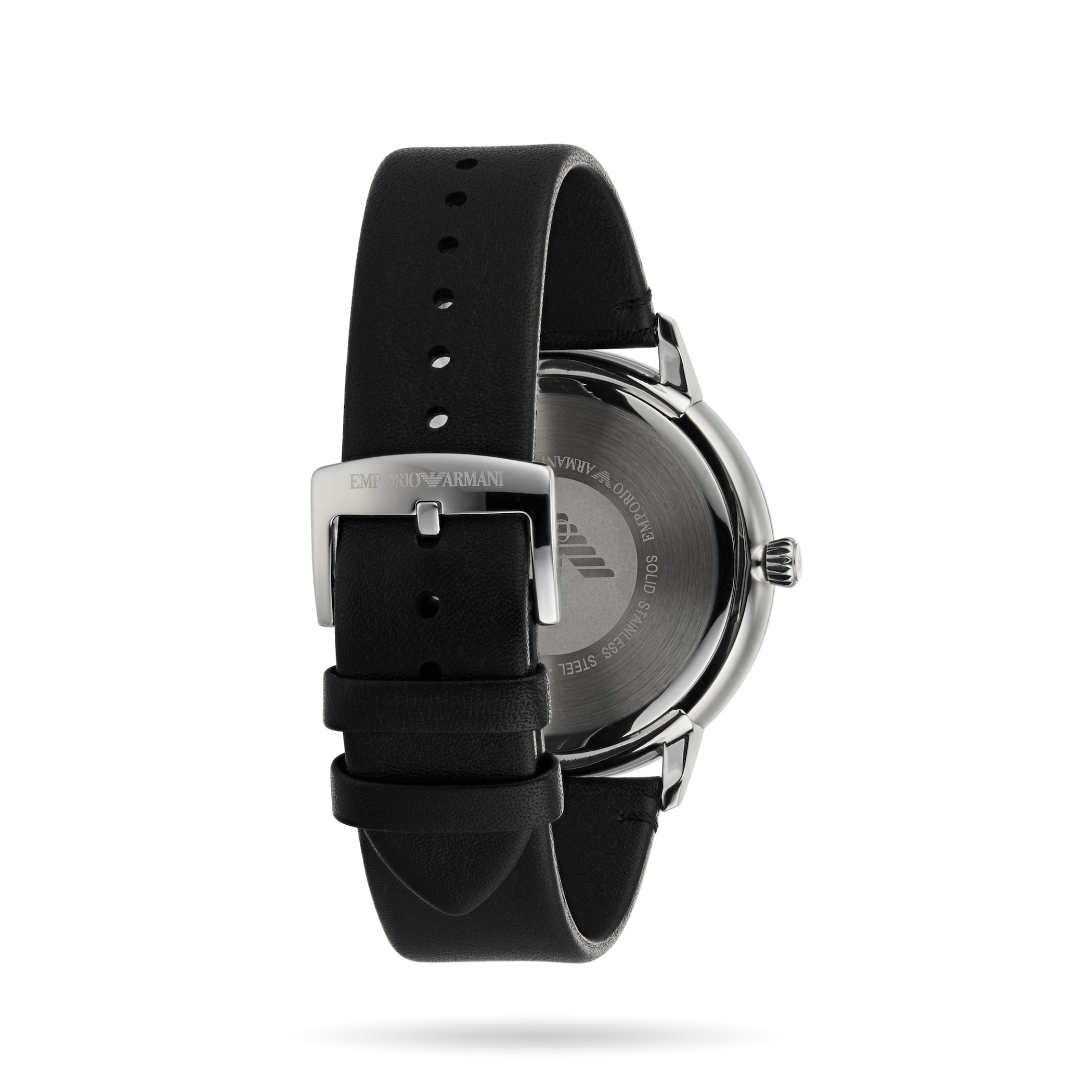 Emporio Armani Black Leather Gents Watch Emporio Armani Black Leather Gents Watch