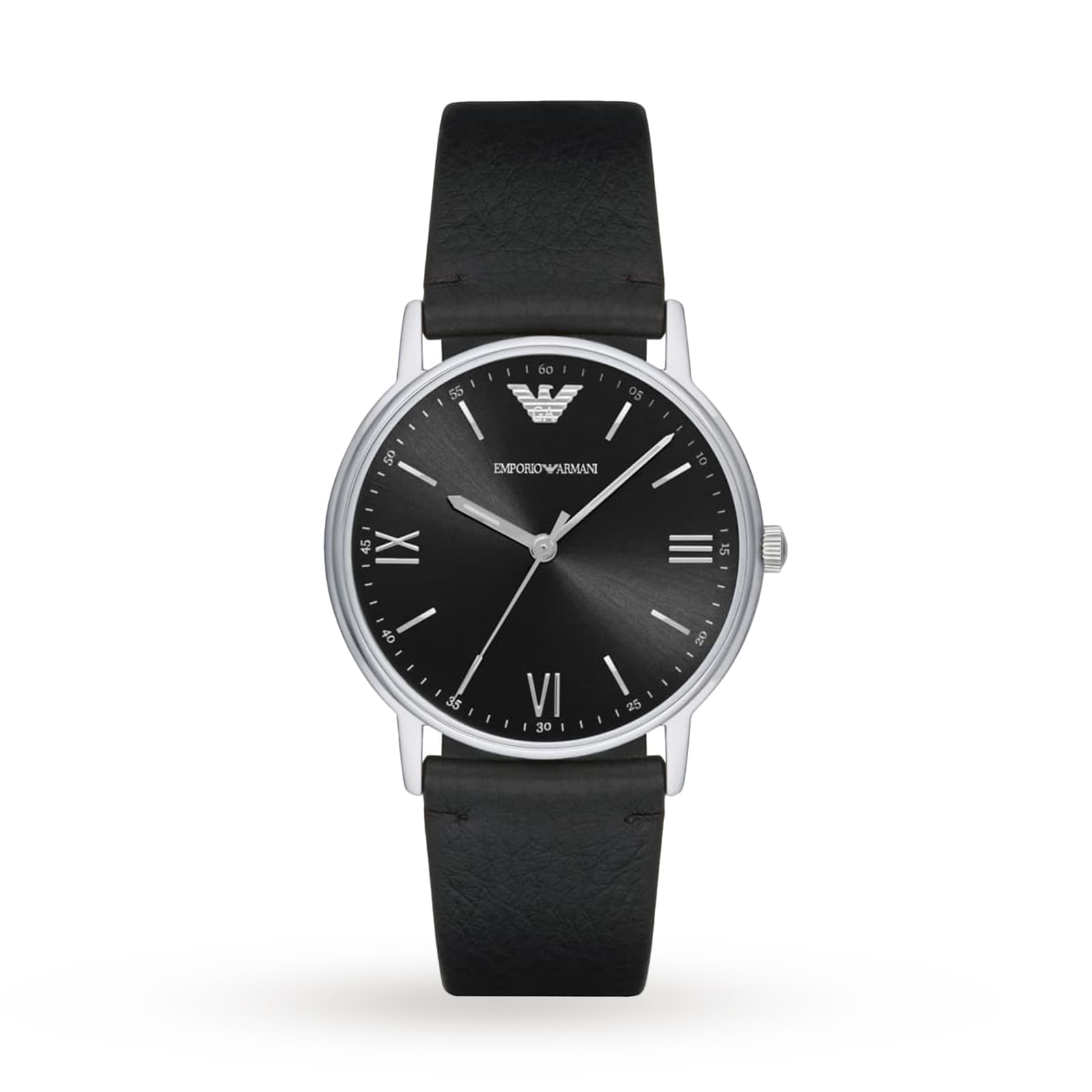 Black Leather Gents Watch