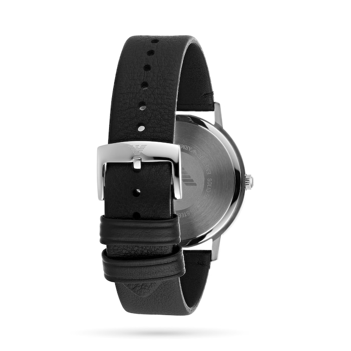 Emporio Armani Black Leather Gents Watch AR11013 | Goldsmiths