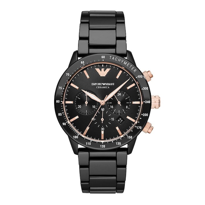 Emporio Armani Mario Mens Watch 43mm Black