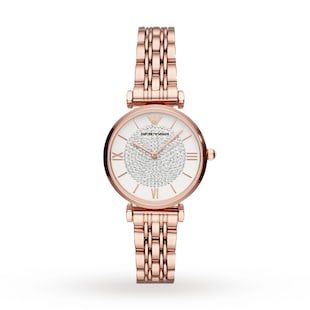 Emporio Armani T-Bar Rose Gold Tone Ladies Watch