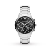 Emporio Armani Stainless Steel and Black Dial Gents Watch