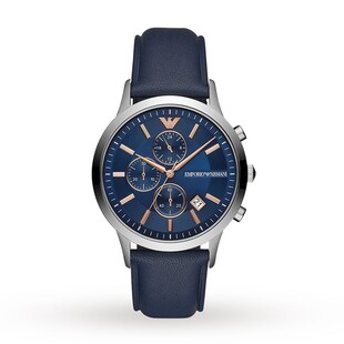 Emporio Armani Blue Leather Gents Watch