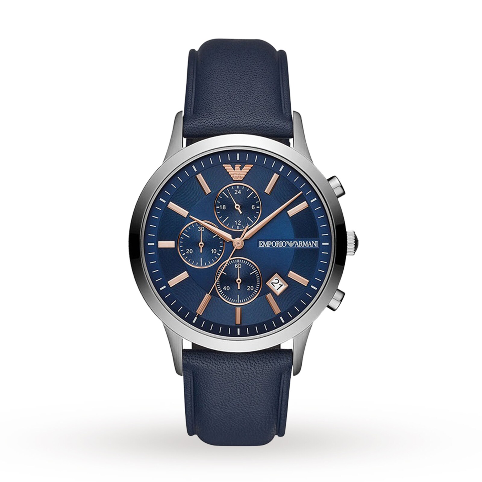 Emporio Armani Blue Leather Gents Watch