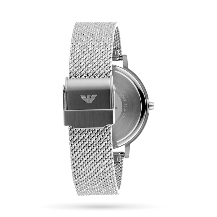 Emporio Armani Silver Tone Mesh Ladies Watch