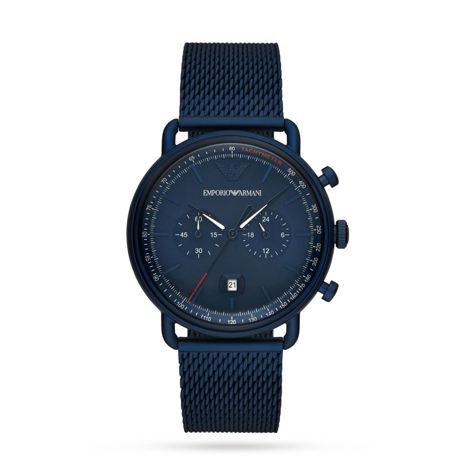 Emporio Armani 43mm Mens Blue Mesh Watch Emporio Armani 43mm Mens Blue Mesh Watch