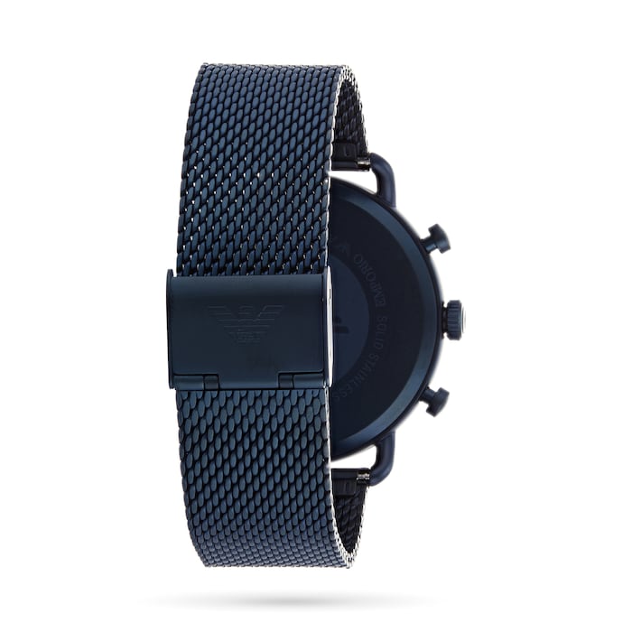 Emporio Armani 43mm Mens Blue Mesh Watch