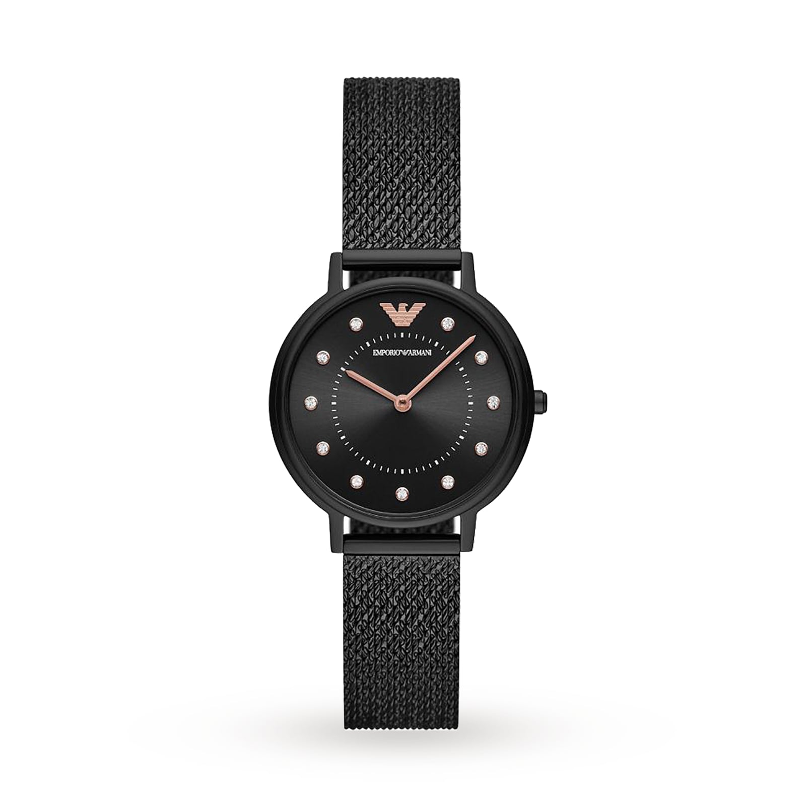 Ladies black armani watch new arrivals