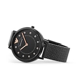 Emporio Armani 32mm Ladies Black Mesh Watch