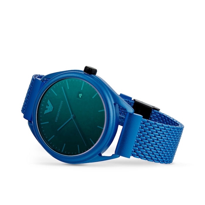 Emporio Armani Mens Blue Mesh Watch