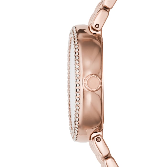 Emporio Armani Ladies Crystal Bracelet Strap Watch, Rose Gold/Mother of Pearl