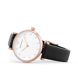 Emporio Armani T-Bar Ladies Black Leather Watch