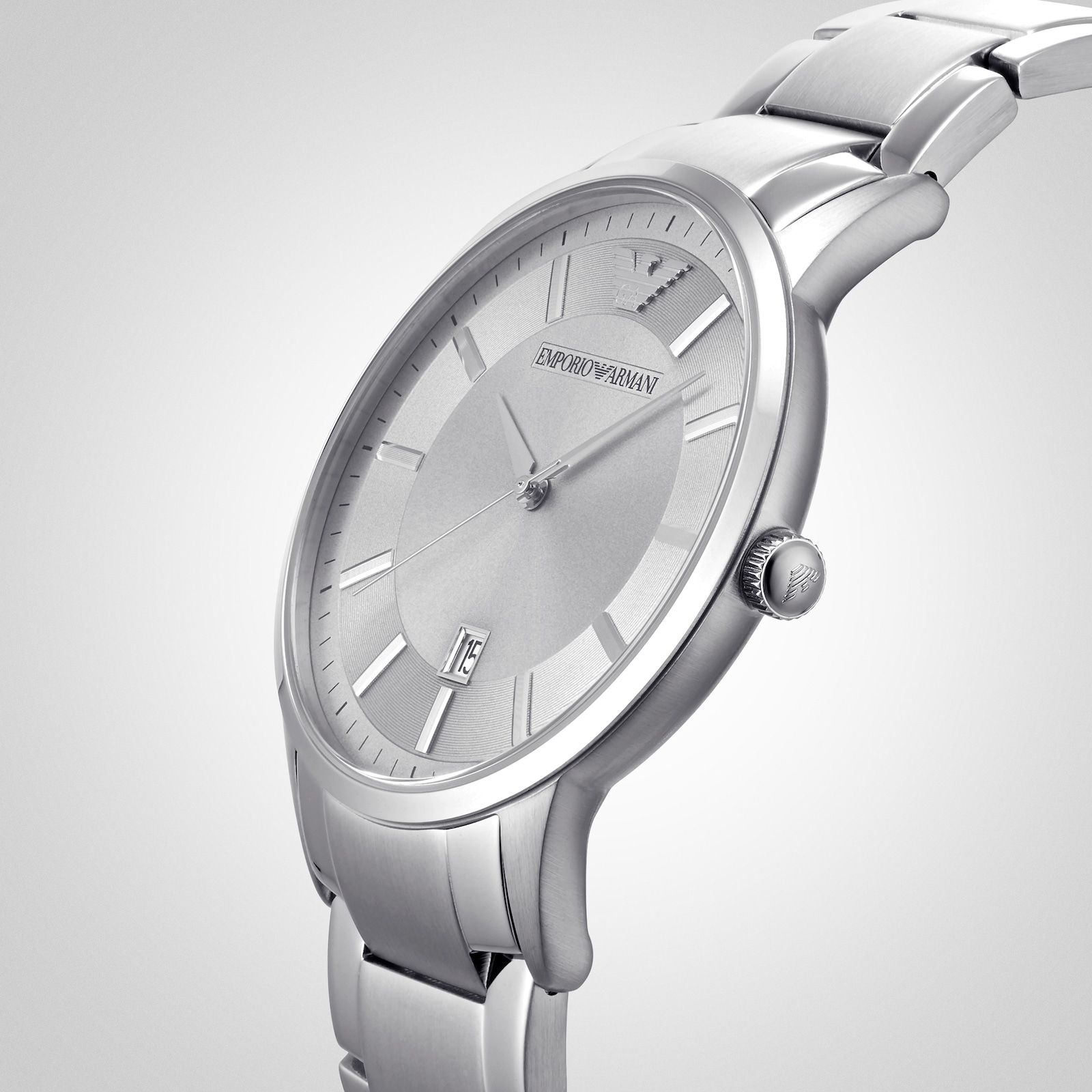 Emporio Armani Mens Silver Watch AR11189 Goldsmiths