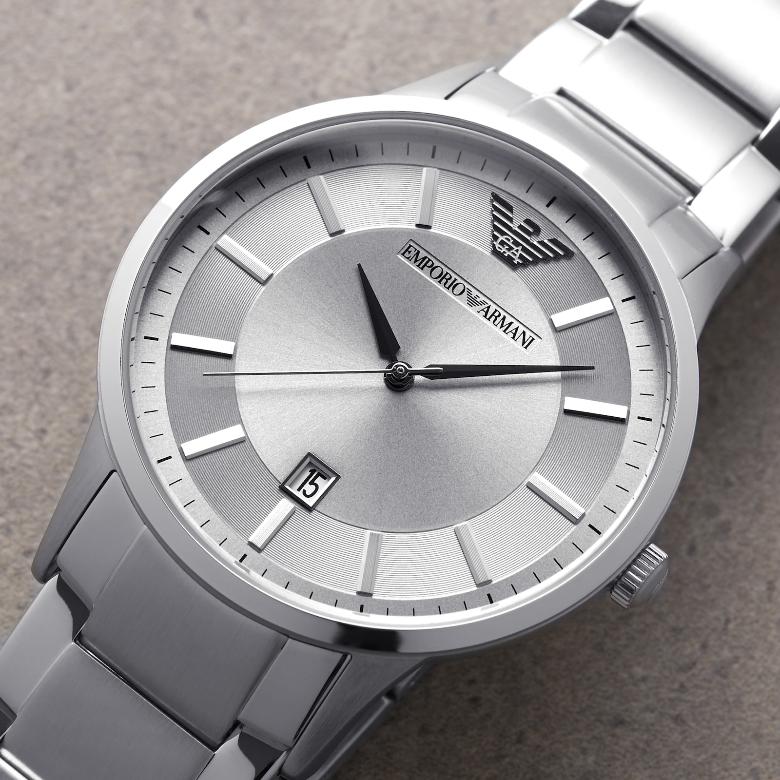 Emporio Armani Mens Silver Watch AR11189 Goldsmiths