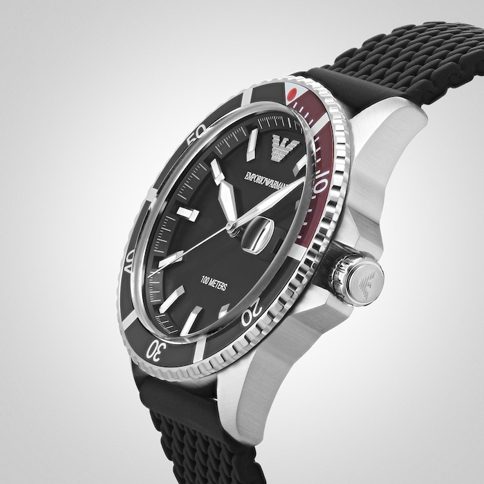 Emporio Armani Mens Silicone Strap Watch AR11341 | Goldsmiths