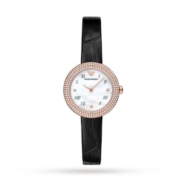 17871461 - Ladies Black Leather Watch