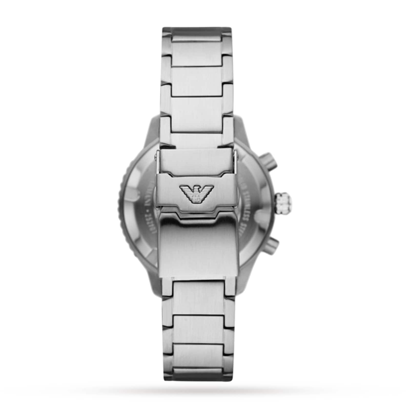 Emporio armani stainless steel back water resistant sale